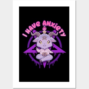 I have Anxiety - Creepy Cute Baphomet T-Shirt Posters and Art